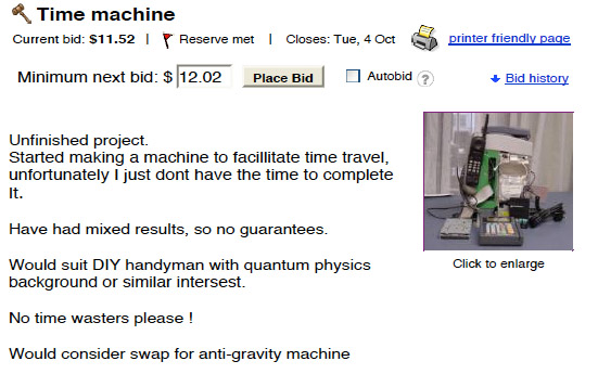 Trademe.co.nz time machine offer